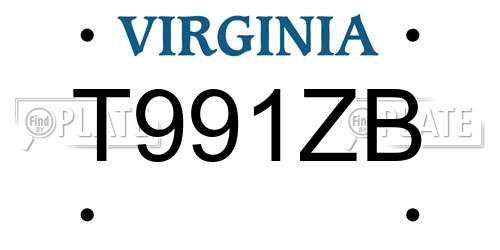 T991ZB Virginia License Plate