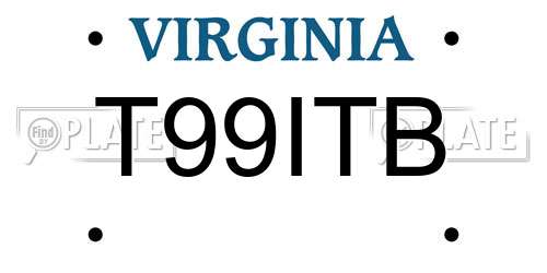 T99ITB Virginia License Plate