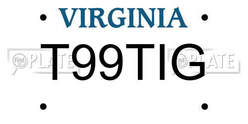 T99TIG Virginia License Plate