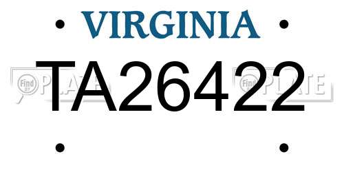 TA26422 Virginia License Plate