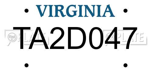 TA2D047 Virginia License Plate