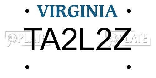 TA2L2Z Virginia License Plate