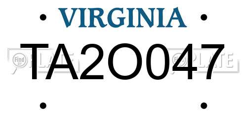 TA2O047 Virginia License Plate