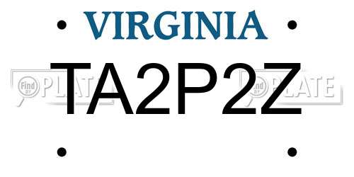 TA2P2Z Virginia License Plate