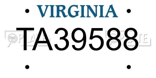 TA39588 Virginia License Plate