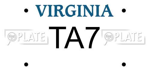 TA7 Virginia License Plate