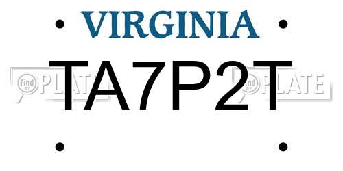TA7P2T Virginia License Plate