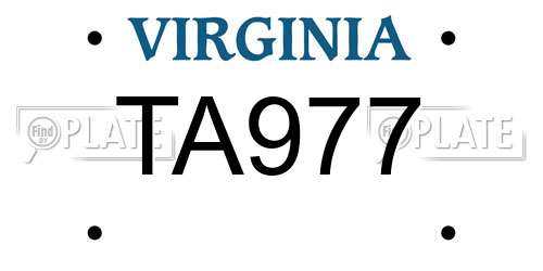 TA977 Virginia License Plate