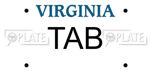 TAB Virginia License Plate