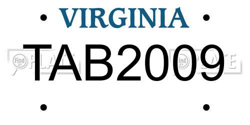 TAB2009 Virginia License Plate