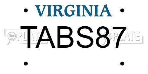 TABS87 Virginia License Plate