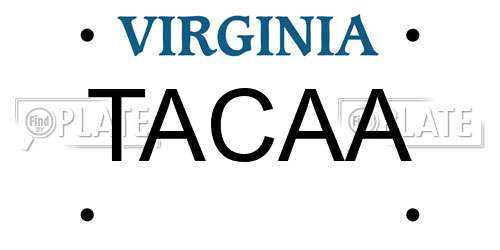 TACAA Virginia License Plate