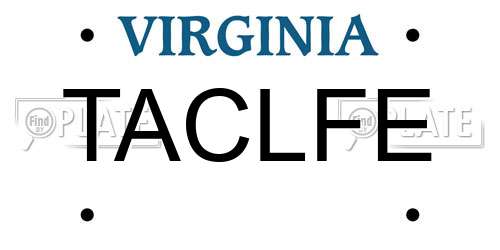 TACLFE Virginia License Plate