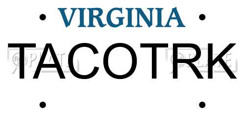TACOTRK Virginia License Plate
