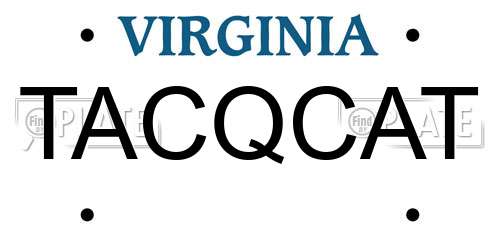 TACQCAT Virginia License Plate