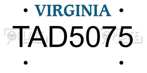 TAD5075 Virginia License Plate