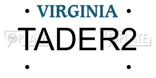 TADER2 Virginia License Plate