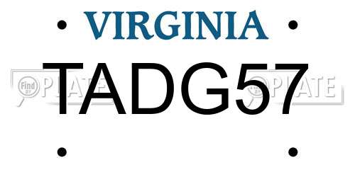 TADG57 Virginia License Plate