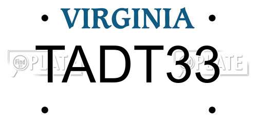 TADT33 Virginia License Plate