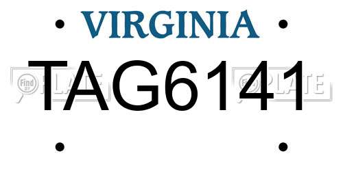 TAG6141 Virginia License Plate
