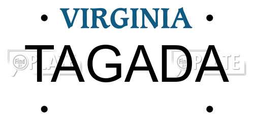 TAGADA Virginia License Plate