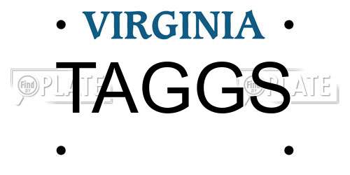 TAGGS Virginia License Plate