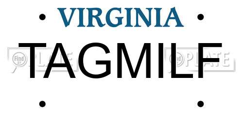 TAGMILF Virginia License Plate