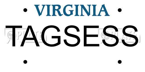 TAGSESS Virginia License Plate