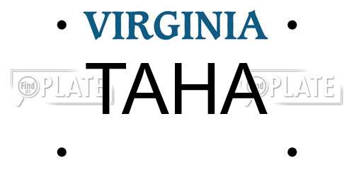 TAHA Virginia License Plate