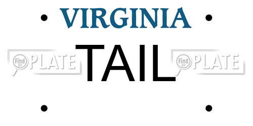 TAIL Virginia License Plate