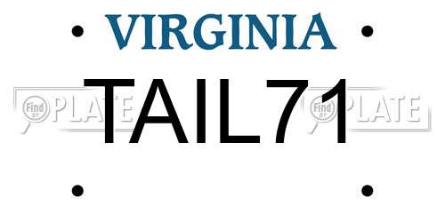 TAIL71 Virginia License Plate