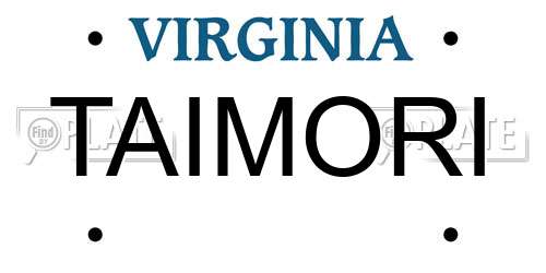 TAIMORI Virginia License Plate