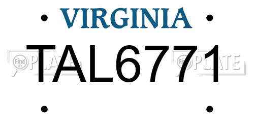 TAL6771 Virginia License Plate