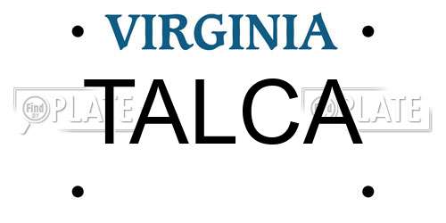 TALCA Virginia License Plate