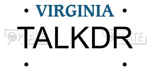 TALKDR Virginia License Plate