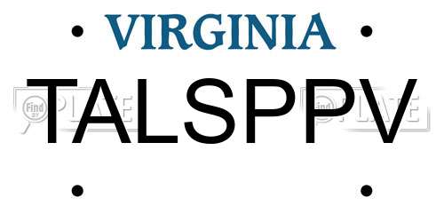 TALSPPV Virginia License Plate