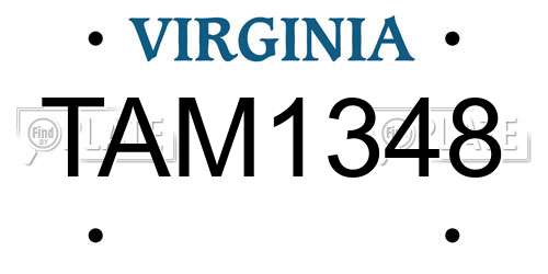 TAM1348 Virginia License Plate