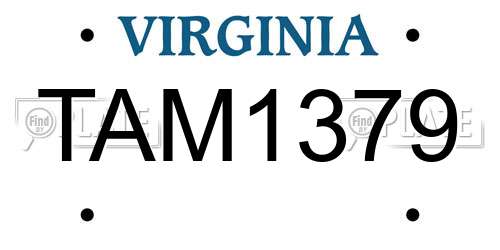 TAM1379 Virginia License Plate