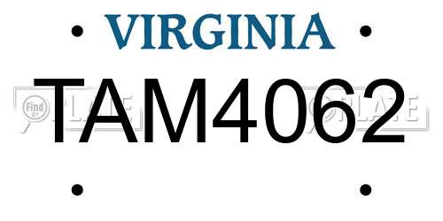 TAM4062 Virginia License Plate