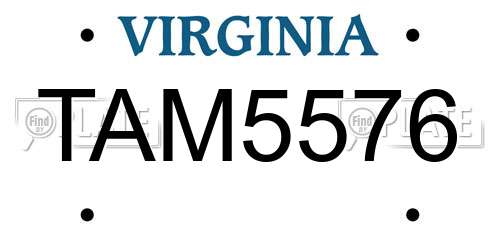 TAM5576 Virginia License Plate