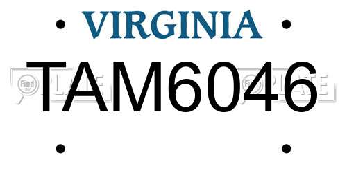 TAM6046 Virginia License Plate