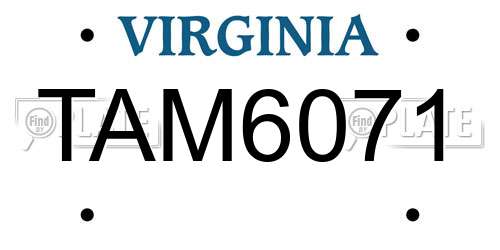 TAM6071 Virginia License Plate
