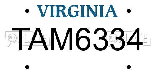 TAM6334 Virginia License Plate