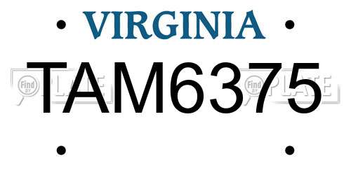 TAM6375 Virginia License Plate