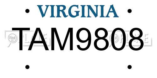 TAM9808 Virginia License Plate