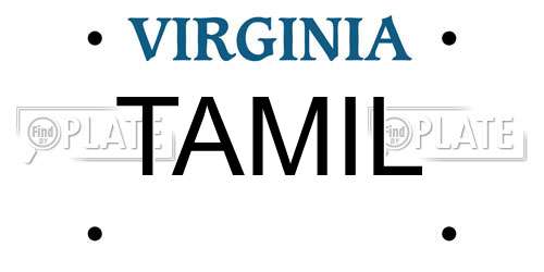 TAMIL Virginia License Plate