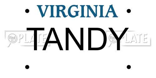 TANDY Virginia License Plate