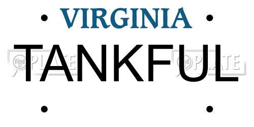 TANKFUL Virginia License Plate