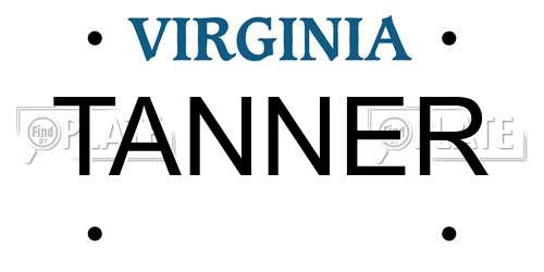 TANNER Virginia License Plate