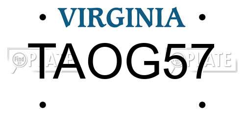 TAOG57 Virginia License Plate